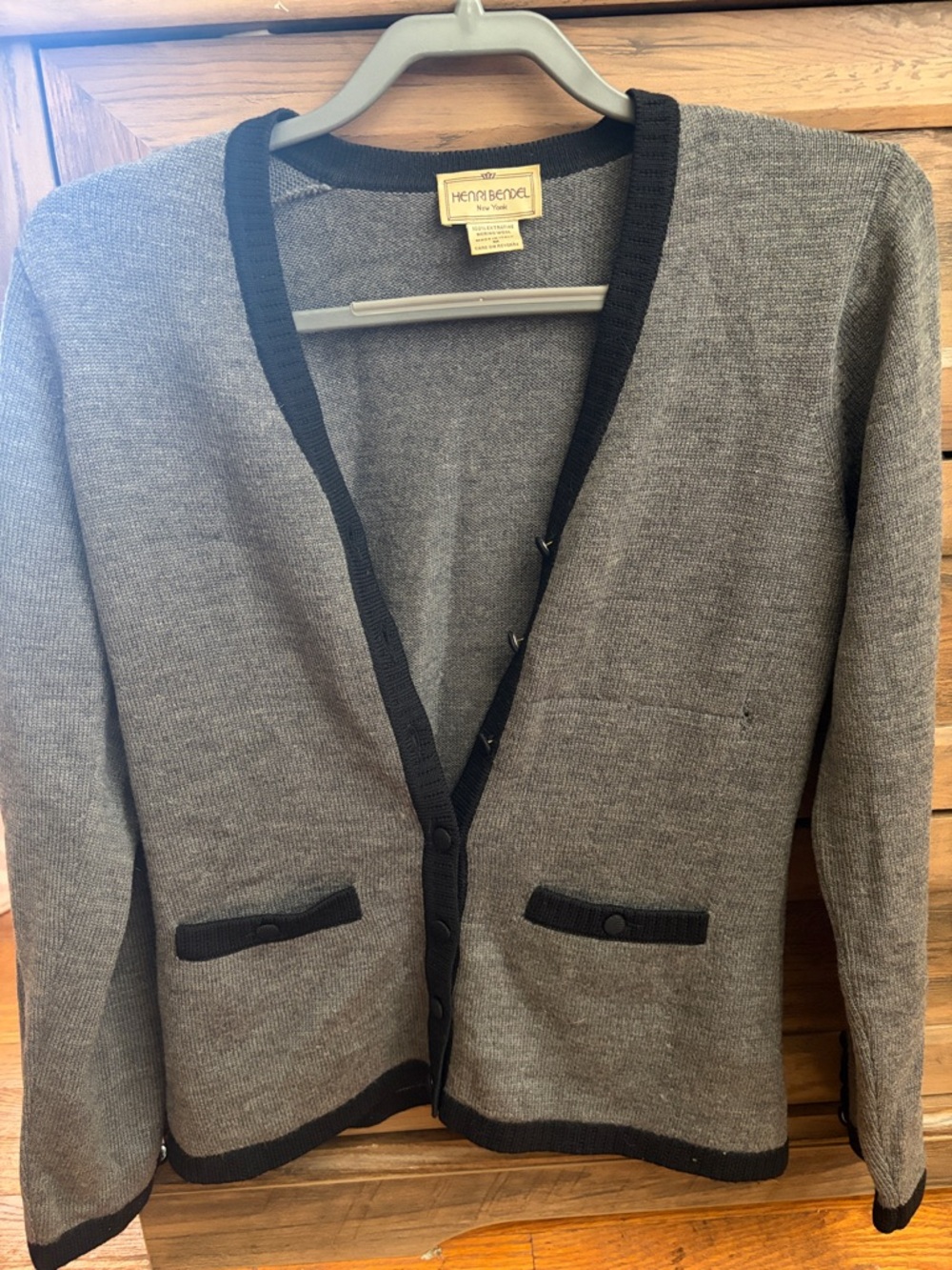 henri bendel lightweight vintage V-Neck Cardigan with dainty buttons